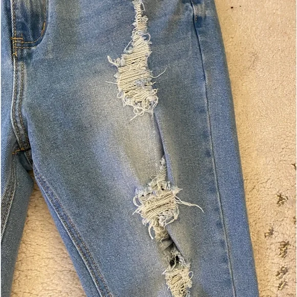 3 for 30$ American Bazi Women's Distressed  Cutout Denim Skinny Jogger Jeans  M - Picture 5 of 10